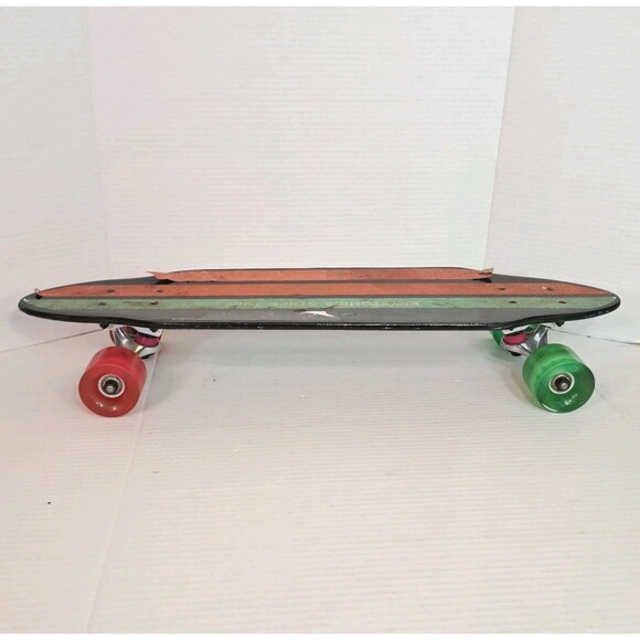 Kryptonics Skateboard Wood Red & Green Translucent Wheels Hawaiian Themed 26" - Picture 9 of 9